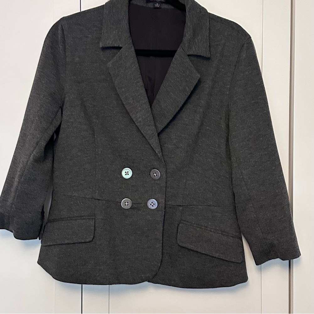 Women's Banana Republic Gray Double-Breasted Blazer